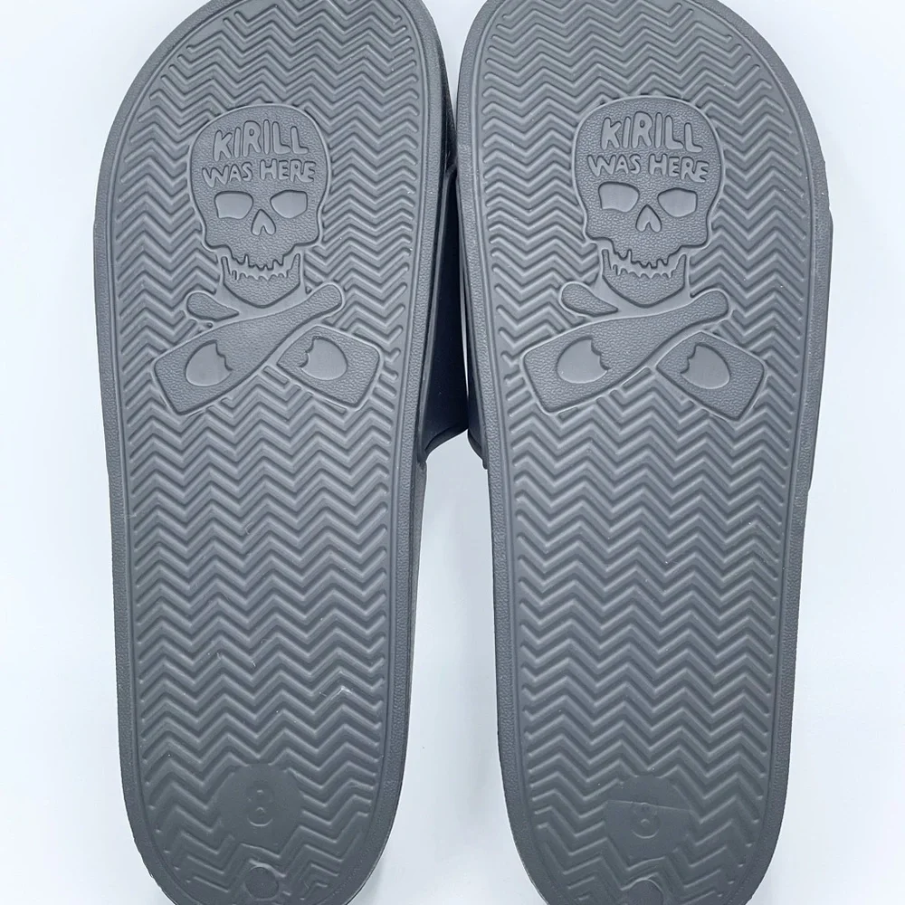 Linda Finegold Alf - Watch Your F’n Step Mens Black Slip On Slides Sandal Sz 8 - Picture 9 of 11